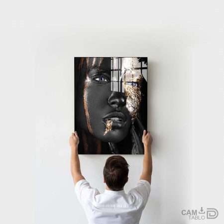 Cam Tablo Afrikalı Kadın - Görsel 3