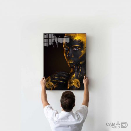 Cam Tablo Afrikalı Kadın - Görsel 3