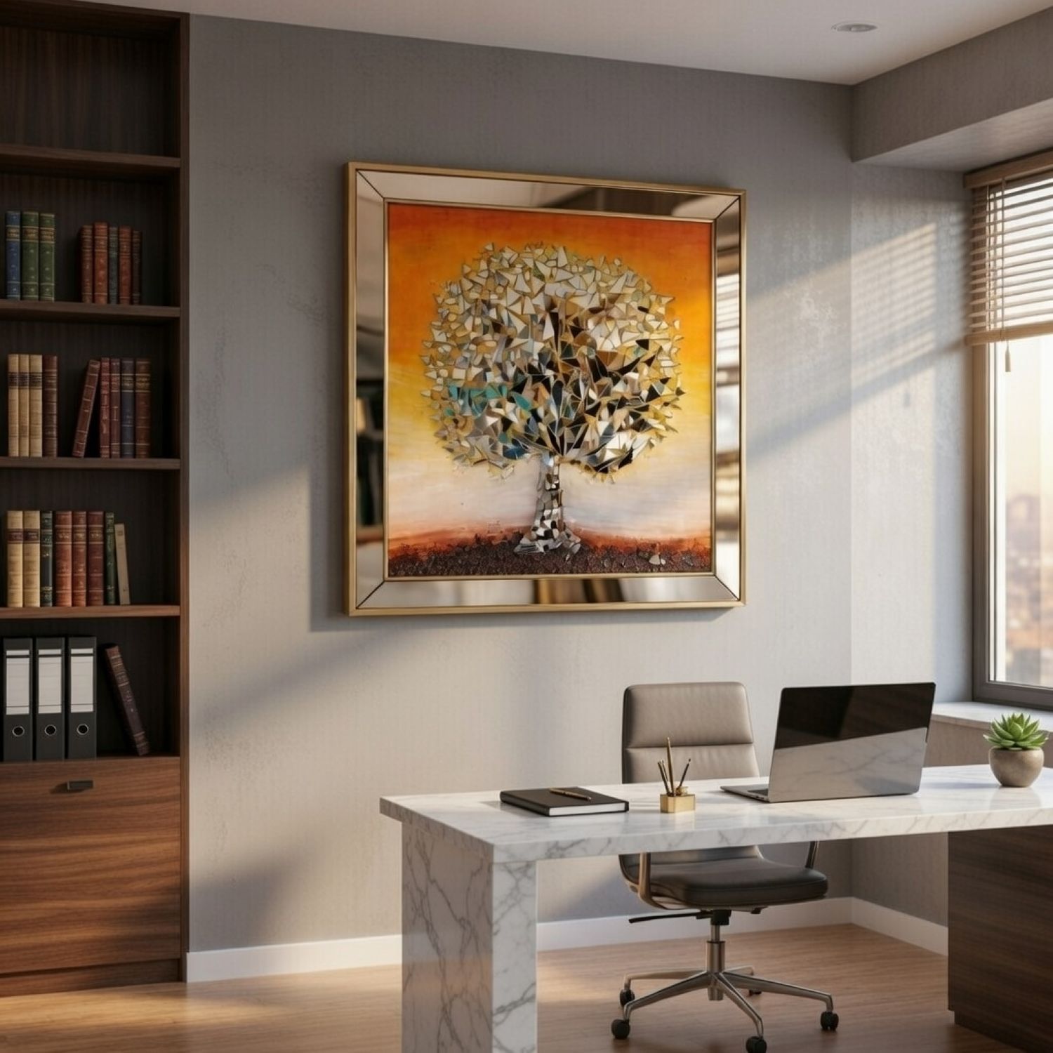 Mozaik Ayna Tablo Ağaç Modeli cam tablo Mozaik Ayna Tablo Ağaç Modeli - Görsel 3